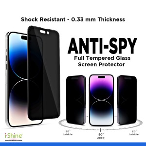 Privacy Tempered Glass Screen Protector for iPhone 14 Series 14, 14 Plus, 14 Pro, 14 Pro Max