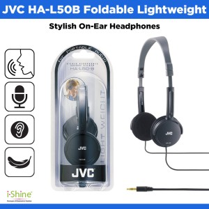 JVC HA-L50B Foldable Lightweight Stylish On-Ear Headphones
