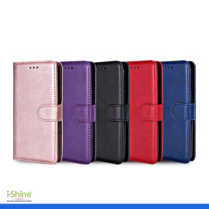 Universal Leather Book Case With Wallet Slot Card Holder Compatible For 6.1" And 6.5" Inch Mobile Phones