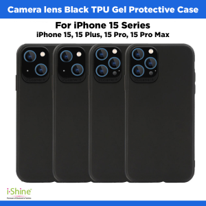 Camera Lens Black TPU Gel Protective Case For iPhone 15 Series iPhone 15, 15 Plus, 15 Pro, 15 Pro Max