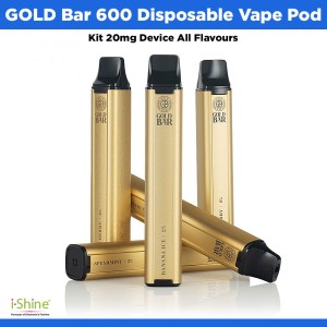 GOLD Bar 600 Disposable Vape Pod Kit 20mg Device All Flavours