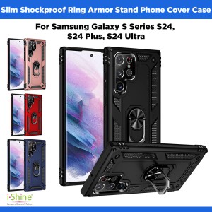 Slim Shockproof Ring Armor Stand Phone Cover Case For Samsung Galaxy S Series S24, S24 Plus, S24 Ultra
