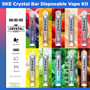 SKE Crystal Bar Disposable Bar Vape Kit Device 600 Puffs 2ml 20mg Nic Salt Device All Flavors
