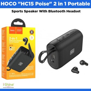 HOCO "HC15 Poise" 2 in 1 Portable Sports Speaker With Bluetooth Headset - Black