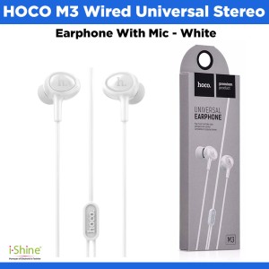 HOCO M3 Wired Universal Stereo Earphone With Mic - White