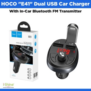 HOCO "E41" Dual USB Car Charger With In-Car Bluetooth FM Transmitter