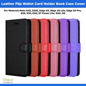Leather Flip Book Case With Wallet Card Holder For Motorola Moto E Series E5, E6, E7, E13, E20, E22S, E30, E32, E40