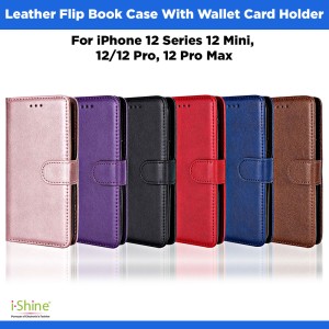 Leather Flip Wallet Card Holder Book Case Cover For iPhone 12 Series 12 Mini, 12/12 Pro, 12 Pro Max