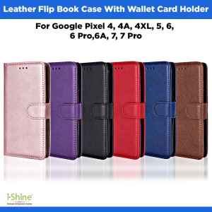 Leather Flip Book Case With Wallet Card Holder For Google Pixel 4, 4A, 4XL, 5, 6, 6 Pro, 6A, 7, 7A, 7 Pro, 8, 8 Pro