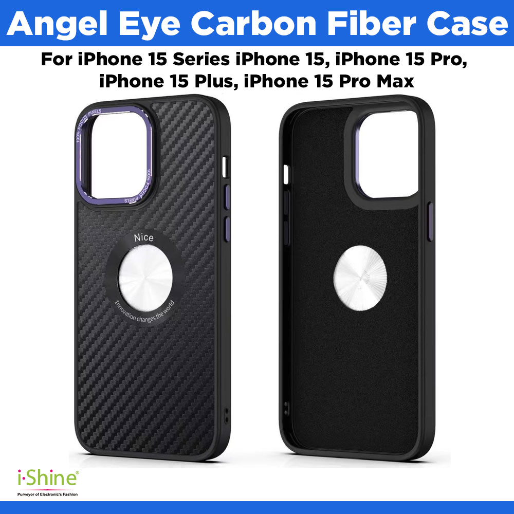 Angel Eye Carbon Fiber Case For iPhone 15 Series iPhone 15, iPhone 15 Pro, iPhone 15 Plus, iPhone 15 Pro Max