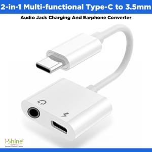 2-in-1 Multi-functional Type-C to 3.5mm Audio Jack Charging And Earphone Converter