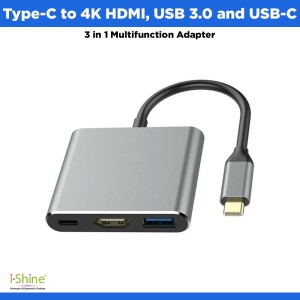 Type-C to 4K HDMI, USB 3.0 and USB-C 3 in 1 Multifunction Adapter