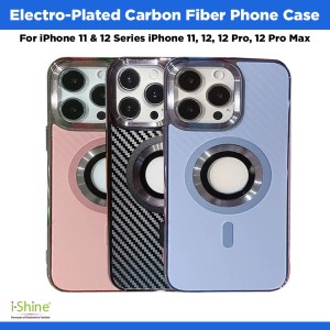 Electro-Plated Carbon Fiber Phone Case Compatible For iPhone 11 &amp; 12 Series iPhone 11, 12, 12 Pro, 12 Pro Max