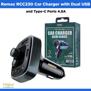 Remax RCC230 Car Charger with Dual USB and Type-C Ports 4.8A