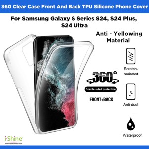 360 Clear Case Front And Back TPU Silicone Phone Cover For Samsung Galaxy S Series S24, S24 Plus, S24 Ultra