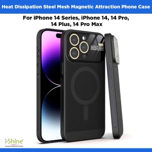 Heat Dissipation Steel Mesh Magnetic Attraction Phone Case For iPhone 14 Series, iPhone 14, 14 Pro, 14 Plus, 14 Pro Max