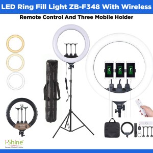 LED Ring Fill Light ZB-F348 With Wireless Remote Control And Three Mobile Holder