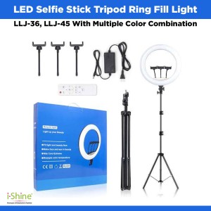 LED Selfie Stick Tripod Ring Fill Light LLJ-36, LLJ-45 With Multiple Color Combination