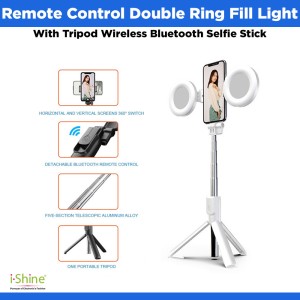 Remote Control Double Ring Fill Light With Tripod Wireless Bluetooth Selfie Stick