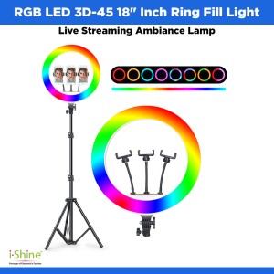 RGB LED 3D-45 18" Inch Ring Fill Light Live Streaming Ambiance Lamp