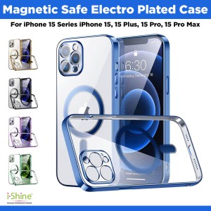Magnetic Safe Electro Plated Case For iPhone 15 Series iPhone 15, 15 Plus, 15 Pro, 15 Pro Max
