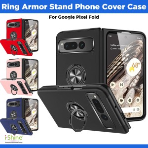 Slim Shockproof Ring Armor Stand Phone Cover Case For Google Pixel Fold