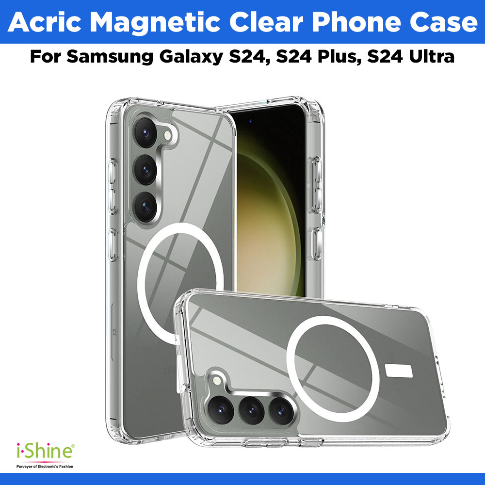 Acric Magnetic Clear Phone Case Compatible For Samsung Galaxy S24, S24 Plus, S24 Ultra