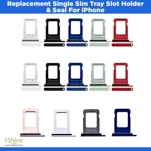 Replacement Single Sim Tray Slot Holder &amp; Seal For iPhone 6 6S 7 8 X 11 12 13 14