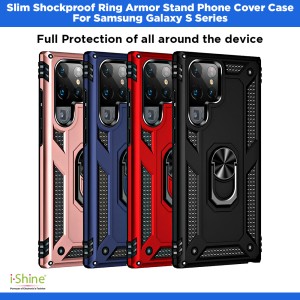 Slim Shockproof Ring Armor Stand Phone Cover Case For Samsung Galaxy S Series S23, S23 Plus, S23FE, S23 Ultra