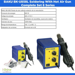 BAKU BK-U858L Soldering With Hot Air Gun Complete Set 8 Series