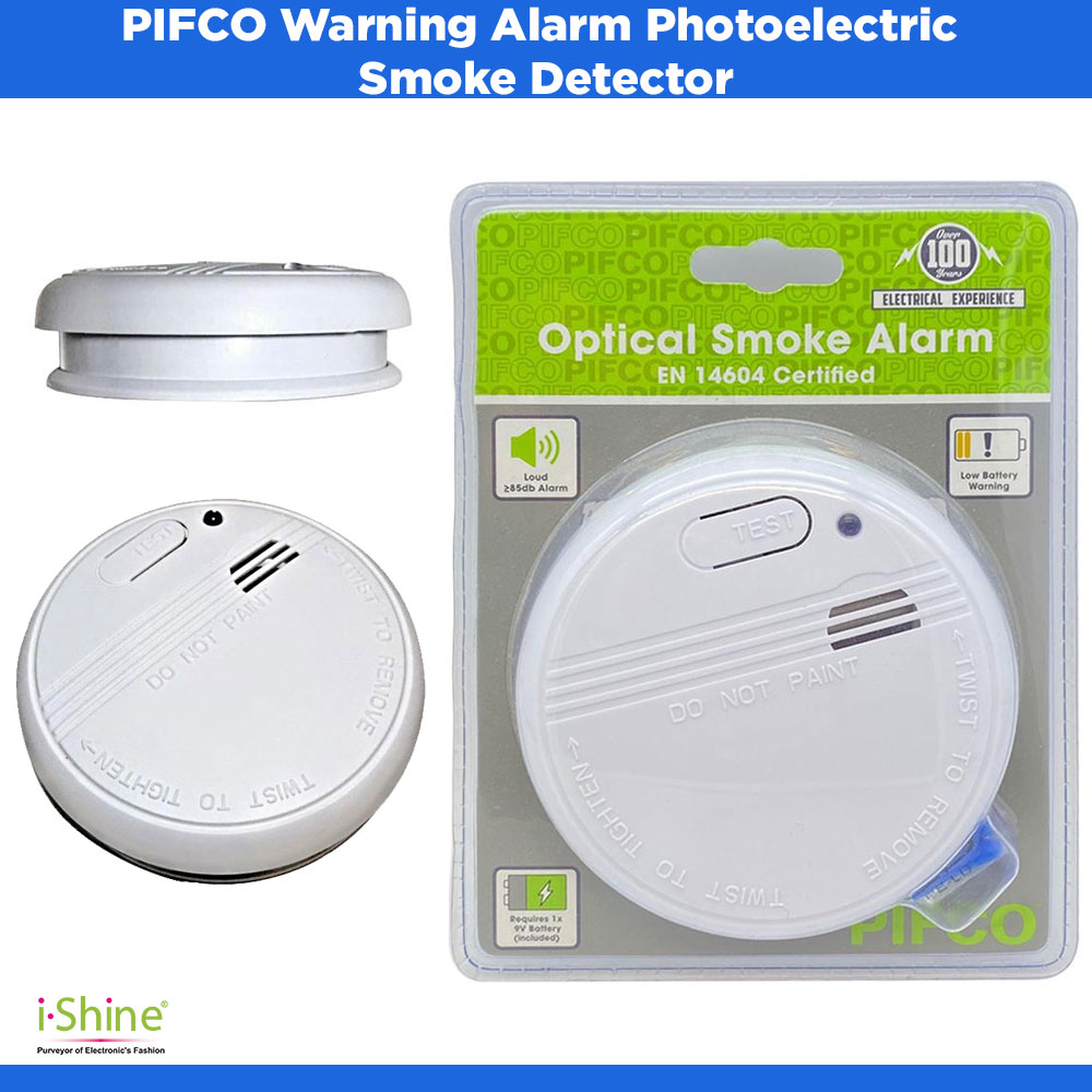 PIFCO Warning Alarm Photoelectric Smoke Detector Intelligent Smoke Alarm Fire-Detector