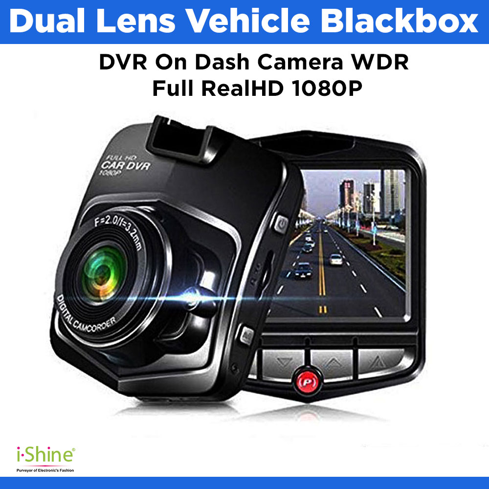 Dual Lens Vehicle Blackbox DVR On Dash Camera WDR Full Real HD 1080P