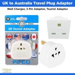 UK to Australia Travel Plug Adapter, Wall Charger, 3 Pin Adapter, Tourist Adapter