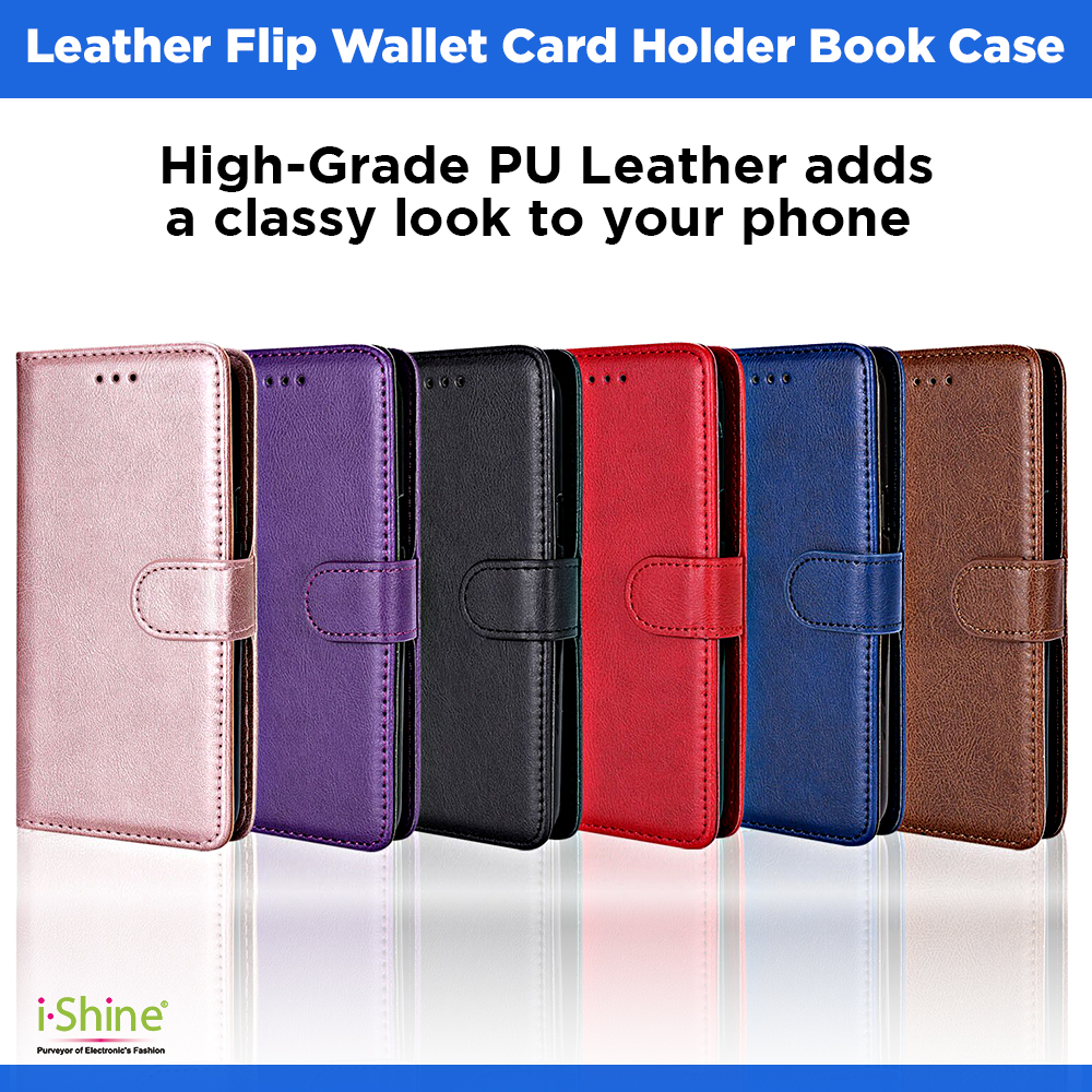 Leather Flip Book Case With Wallet Card Holder For Samsung Galaxy J Series j2 Pro, J3, J4, J4 Plus, J5, J6, J6 Plus, J7, J8