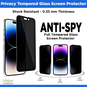 Privacy Tempered Glass Screen Protector for iPhone 14 Series 14, 14 Plus, 14 Pro, 14 Pro Max