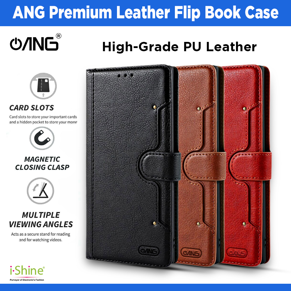 ANG Premium Flip Leather Wallet Slot Book Case Cover For Apple iPhone X Series X, XS, XR, XS MAX