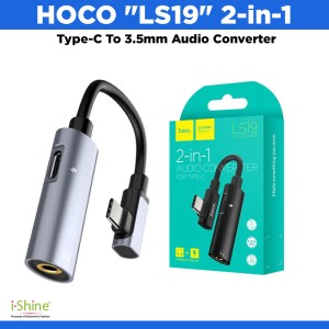 HOCO "LS19" 2-in-1 Type-C To 3.5mm Audio Converter