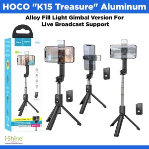 HOCO "K15 Treasure" Aluminum Alloy Fill Light Gimbal Version For Live Broadcast Support - Black