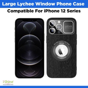 Large Lychee Window Phone Case Compatible For iPhone 12 Series iPhone 12, 12 Pro, 12 Pro Max