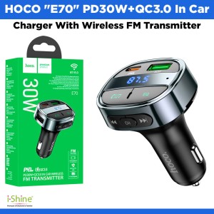 HOCO "E70" PD30W+QC3.0 In Car Charger With Wireless FM Transmitter