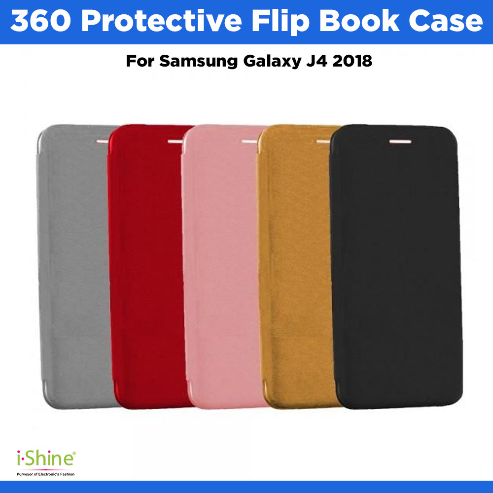 360 Protective Flip Book Case Compatible For Samsung Galaxy J4 2018