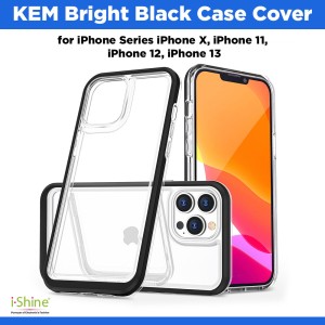 KEM Bright Black Case Cover for iPhone Series iPhone X, iPhone 11, iPhone 12, iPhone 13