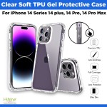 Clear Soft TPU Gel Protective Case For iPhone 14 Series 14 plus, 14 Pro, 14 Pro Max