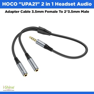 HOCO "UPA21" 2 in 1 Headset Audio Adapter Cable 3.5mm Female To 2*3.5mm Male