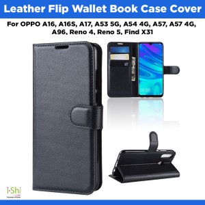 Leather Flip Wallet Card Holder Book Case Cover For OPPO A16, A16S, A17, A53 5G, A54 4G, A57, A57 4G, A58, A78, A96, Reno 4, Reno 5, Find X31