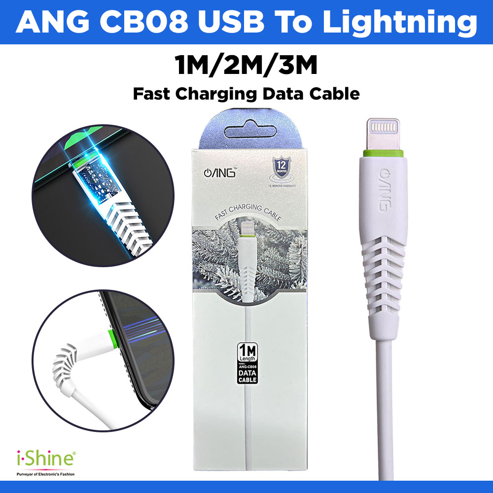ANG CB08 USB To Lightning Fast Charging Data Cable 1M 2M 3M