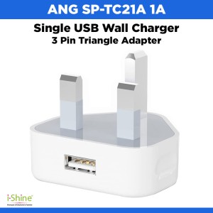 ANG SP-TC21A 1A Single USB Wall Charger 3 Pin Triangle Adapter