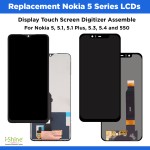 Replacement Nokia 5, 5.1, 5.1 Plus, 5.3, 5.4 and 550 LCD Display Touch Screen Digitizer Assemble