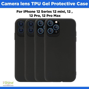 Camera lens Black TPU Gel Protective Case For iPhone 12 Series 12 mini, 12 , 12 Pro, 12 Pro Max