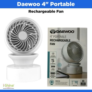 Daewoo 4" Portable Rechargeable Fan